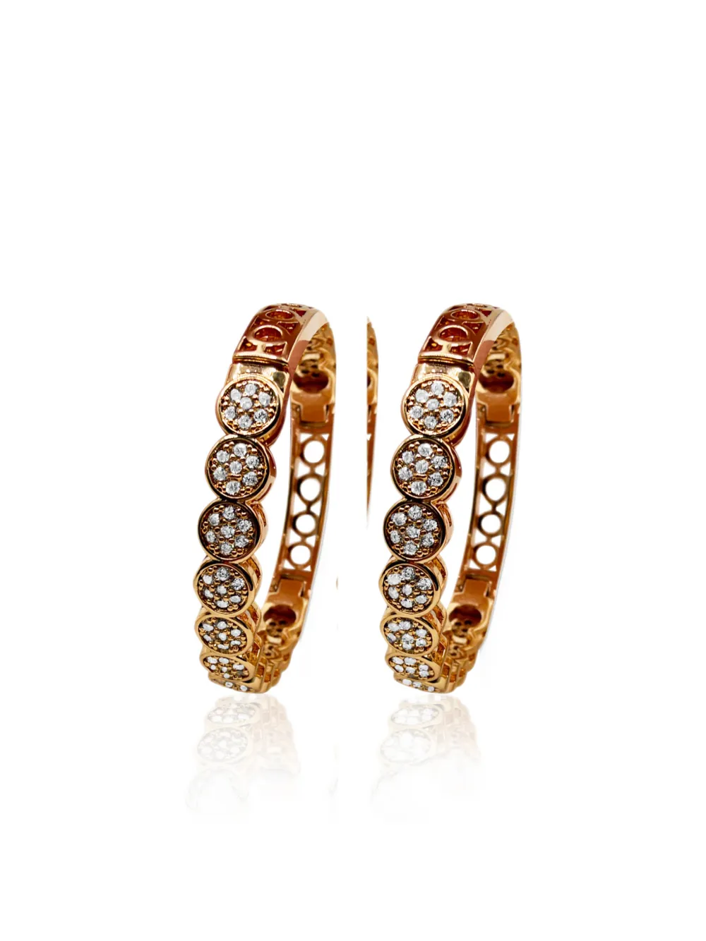 HZMER JEWELLERY Vritti crystal-embellished hoop earrings - Oro