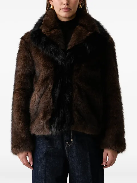 kaos contrast-trim artificial fur jacket