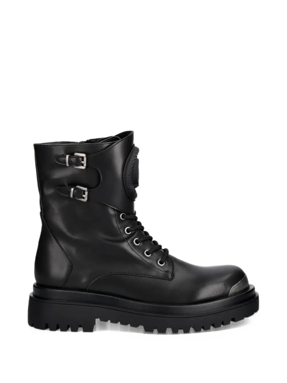 Just Cavalli buckle-detail logo-patch boots | Biker Boots | Image 2