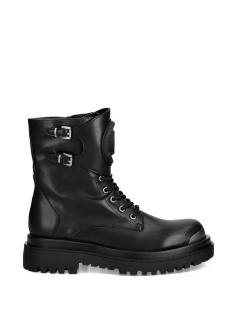 Just Cavalli buckle-detail logo-patch boots