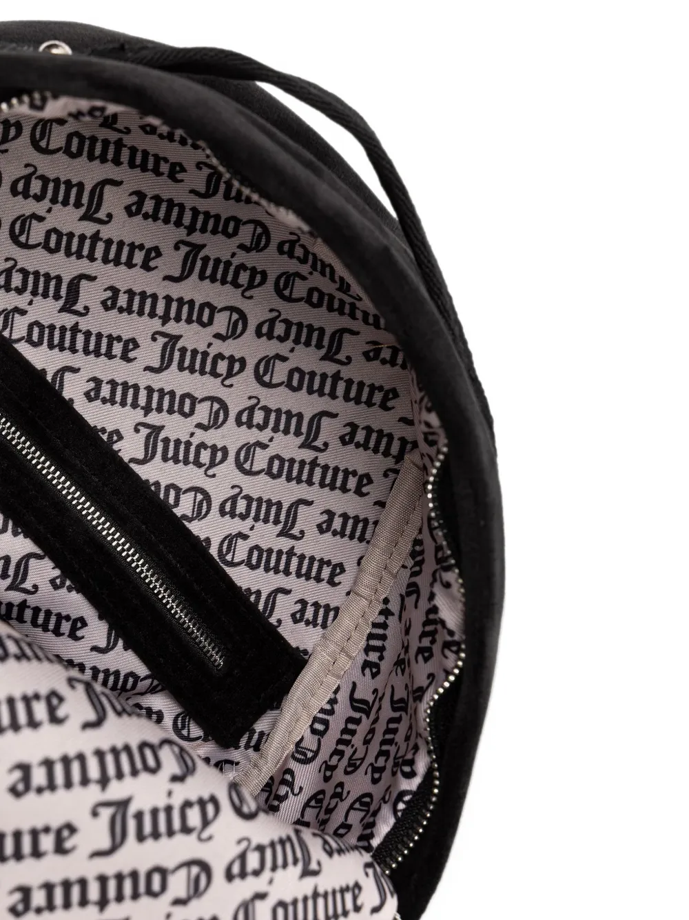 Juicy Couture Kimberly rhinestone-logo velvet backpack Zwart