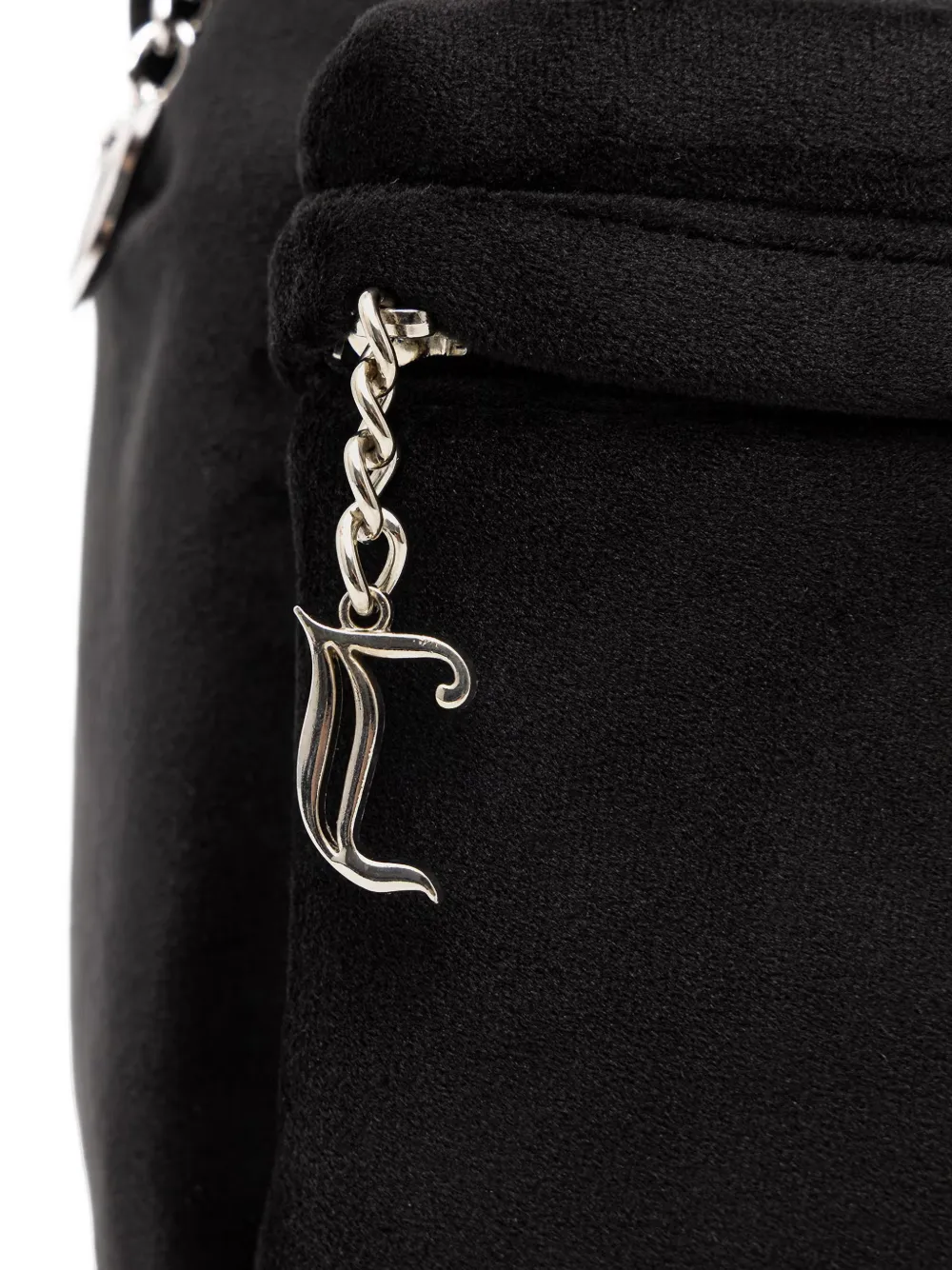 Juicy Couture Kimberly rhinestone-logo velvet backpack Zwart