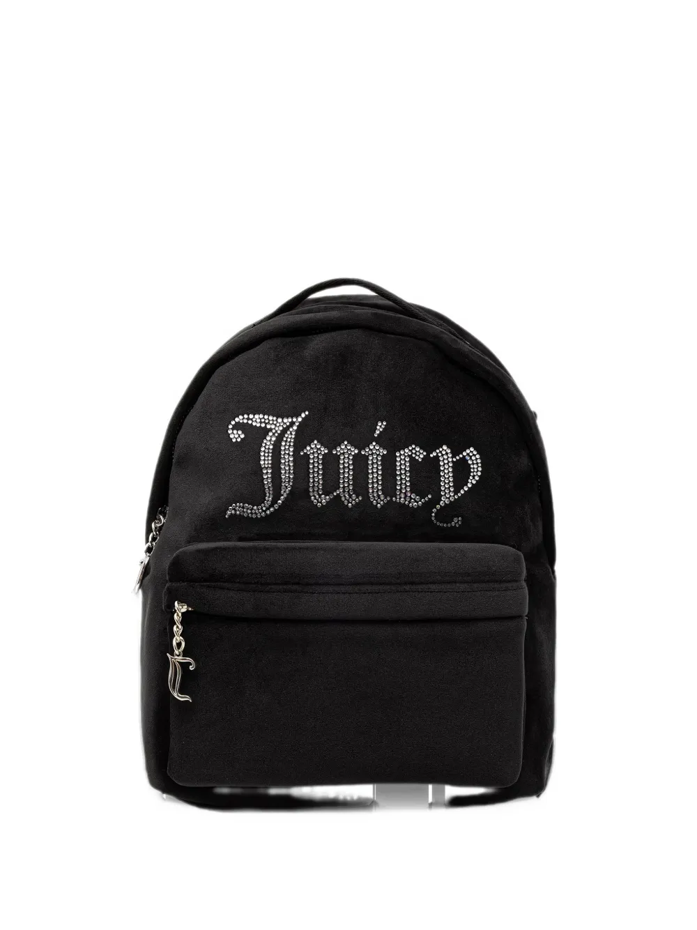 Juicy Couture Kimberly rhinestone-logo velvet backpack Zwart