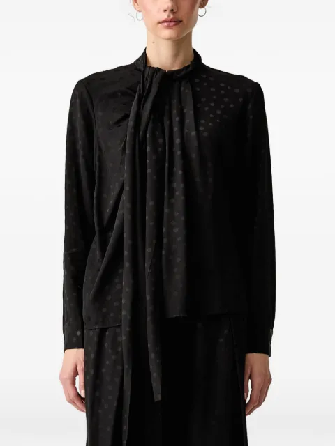 Isabelle Blanche polka-dot tie-neck blouse