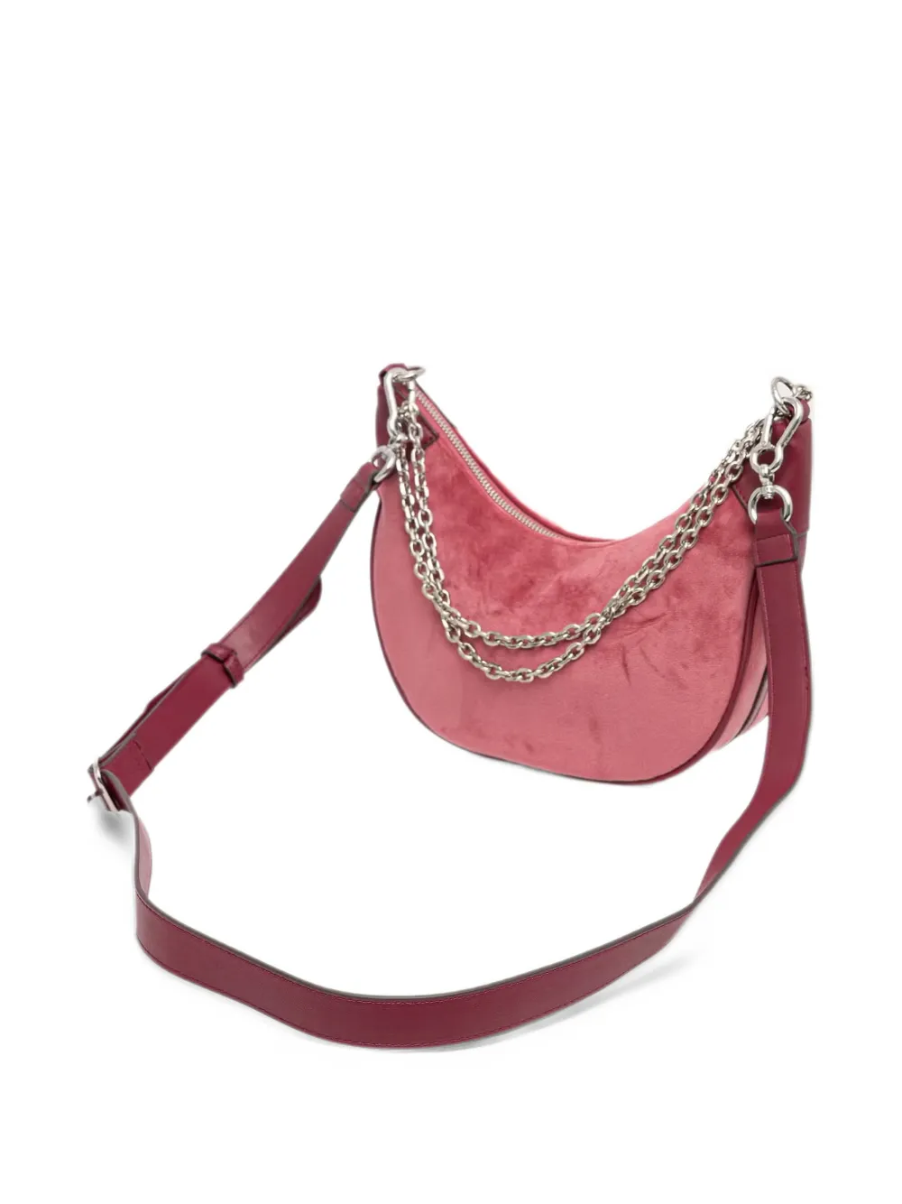 Juicy Couture Kimberly rhinestone-embellished crescent shoulder bag Roze