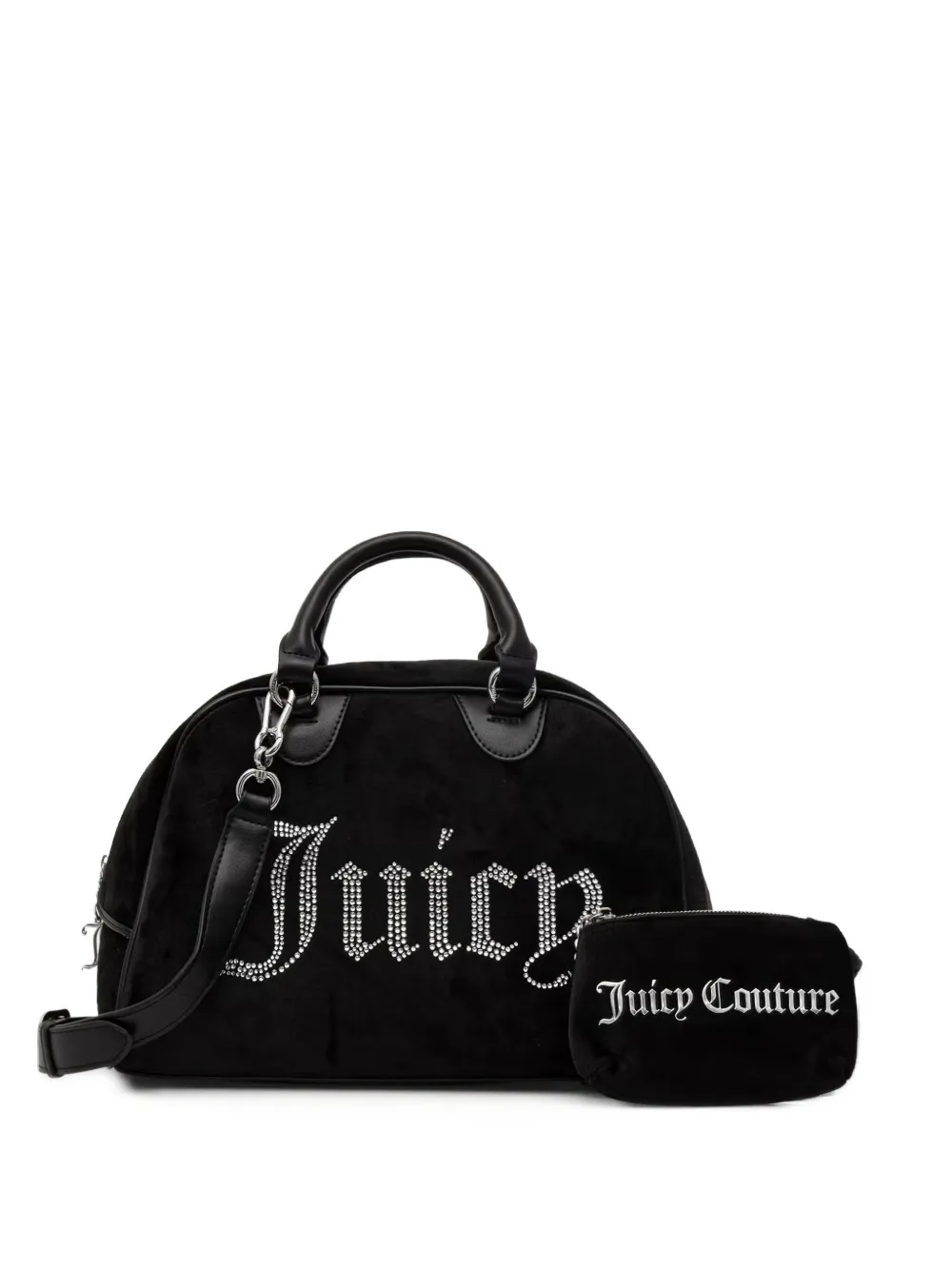 Juicy Couture crystal-embellished velvet bowling bag - Nero