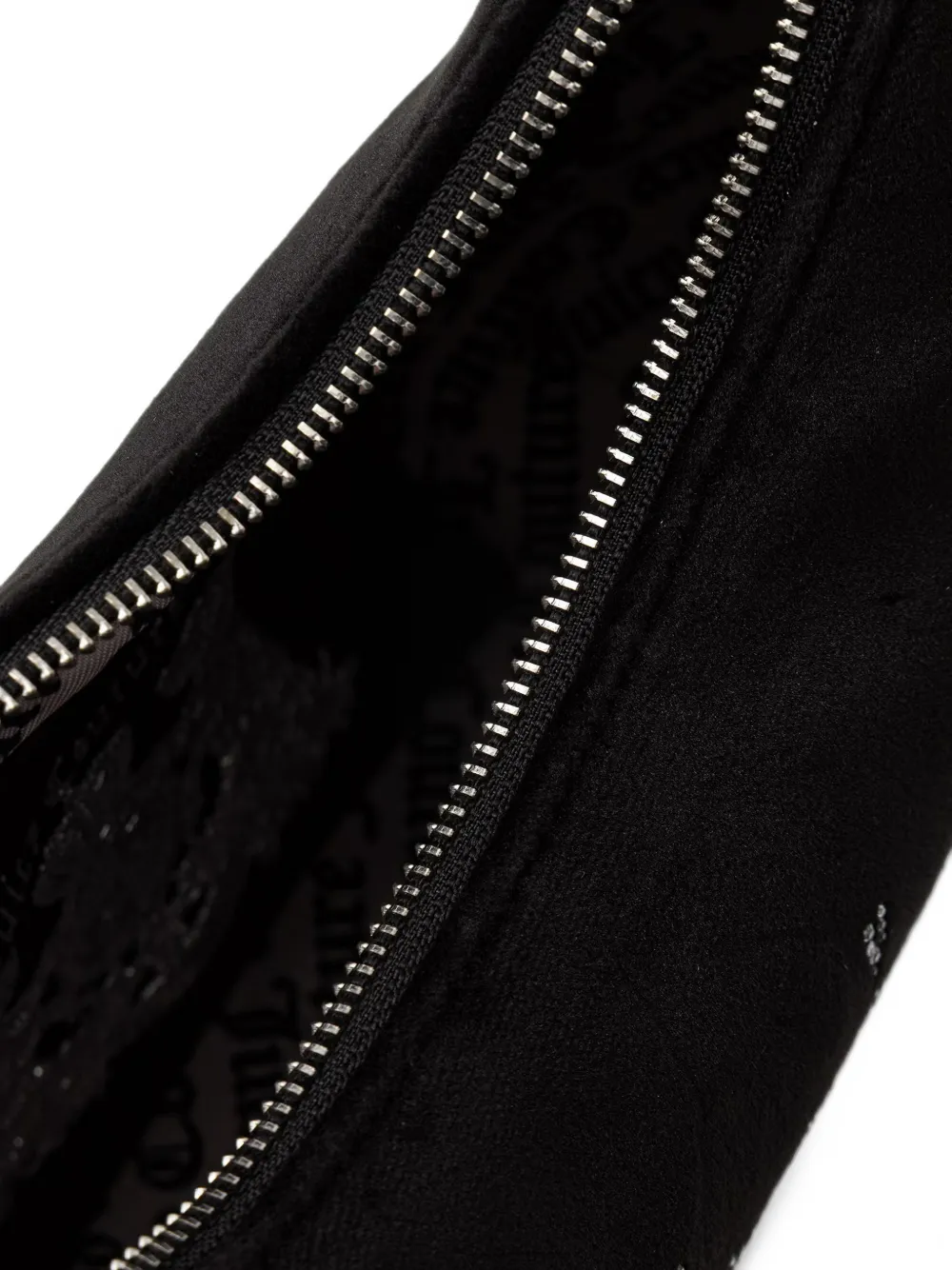 Juicy Couture Kimberly rhinestone-logo crescent shoulder bag Zwart