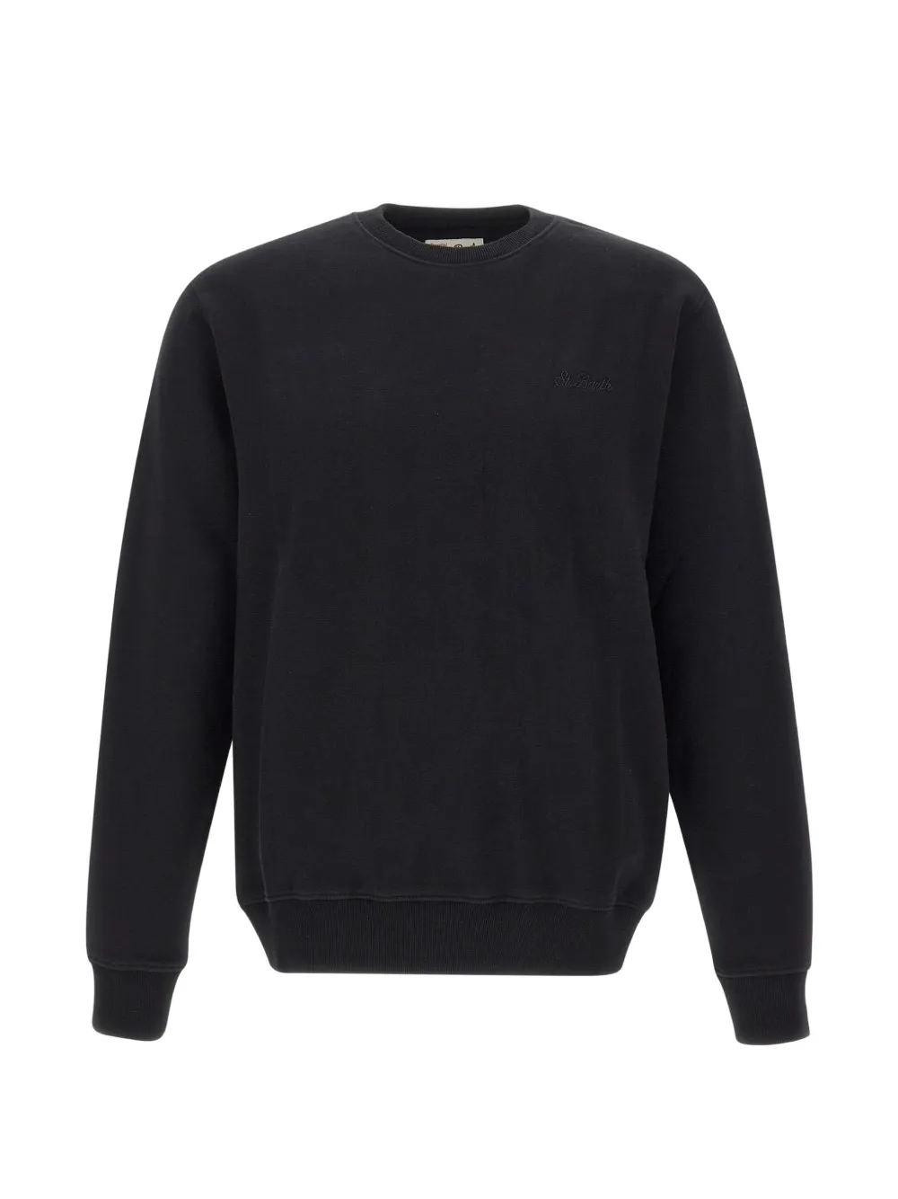 MC2 Saint Barth black Fourseason cotton sweatshirt with logo-embroidery Zwart