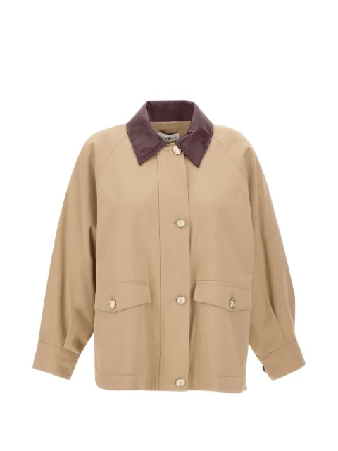 Marella contrasting-collar zip-up jacket
