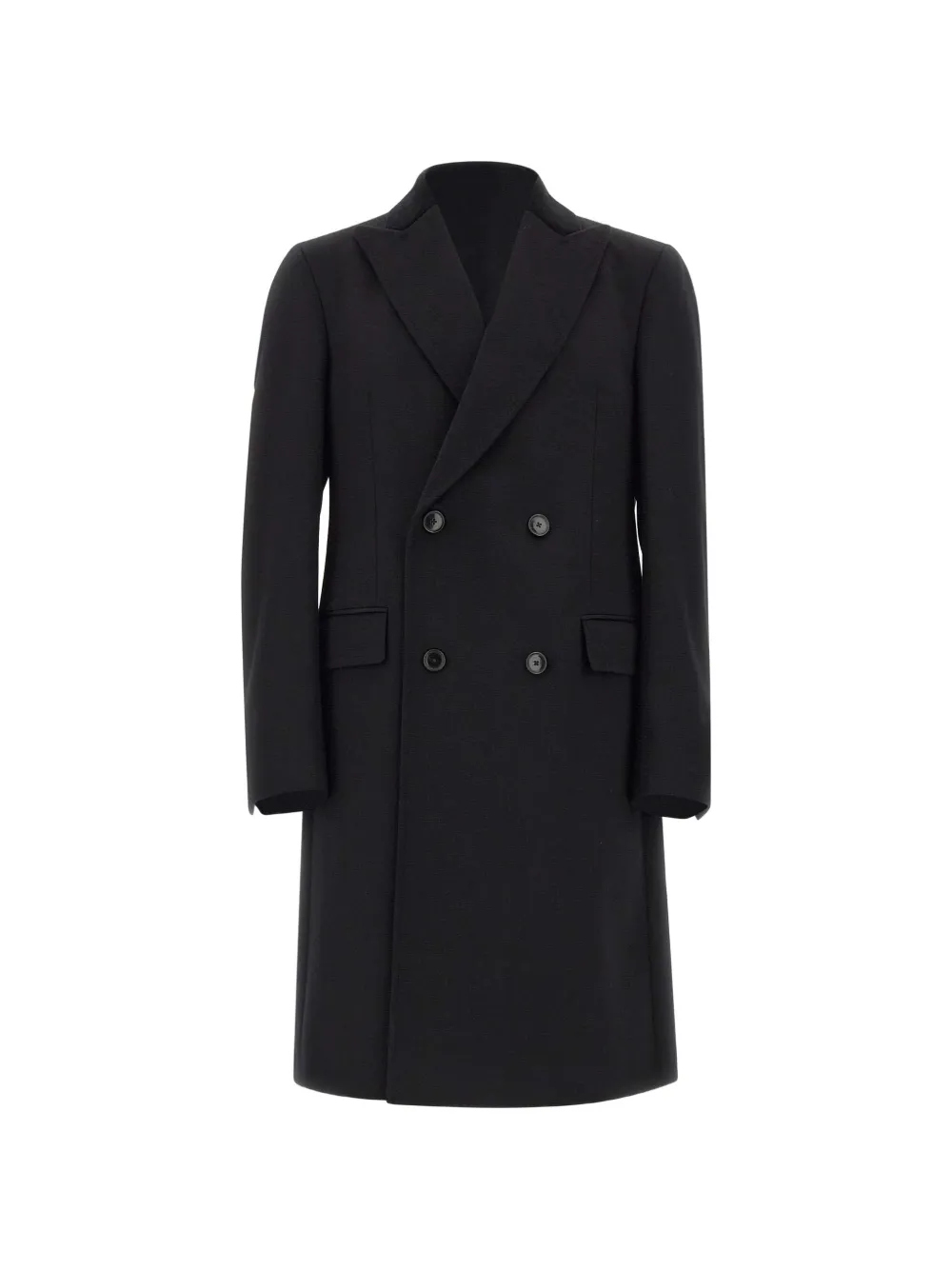 BOSS double-breasted slim-fit coat with velvet collar - Nero