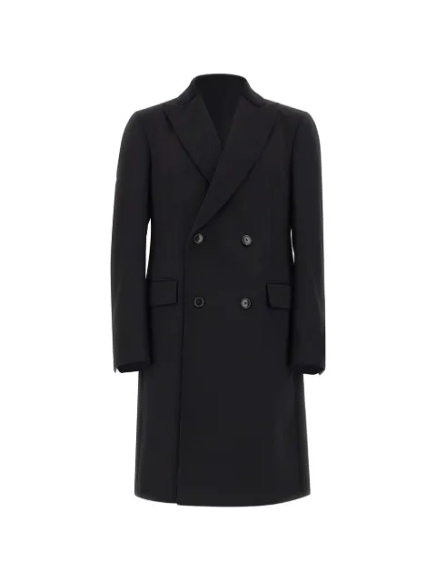 BOSS double-breasted slim-fit coat with velvet collar