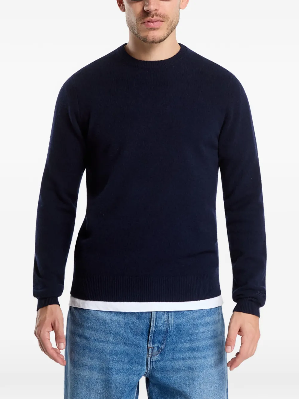 MC2 Saint Barth navy blue regent lambswool crewneck Blauw