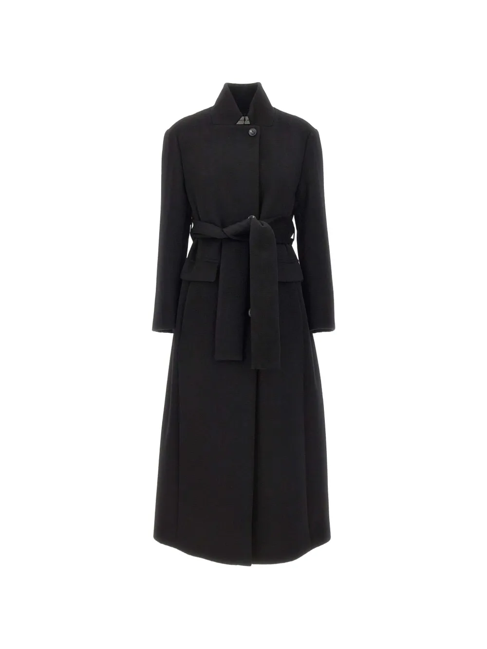 Marella belted single-breasted coat Zwart