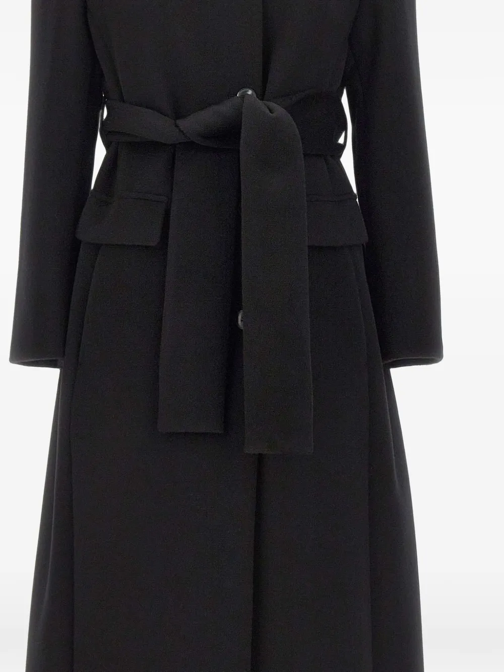 Marella belted single-breasted coat Zwart
