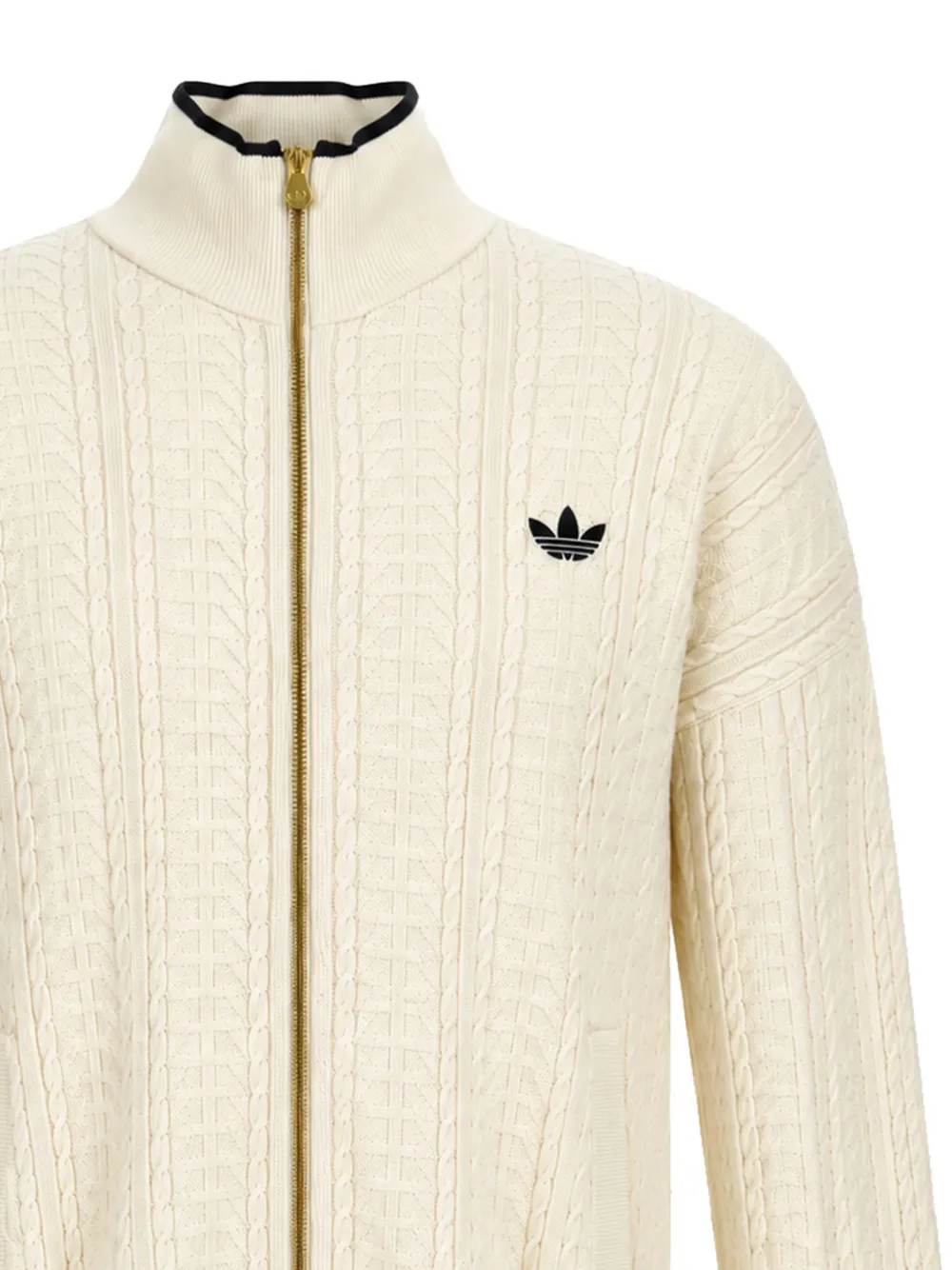 adidas Firebird cable-knit track top Beige