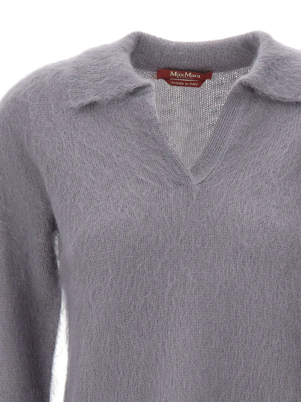 Max Mara V-neck long-sleeve sweater Grijs