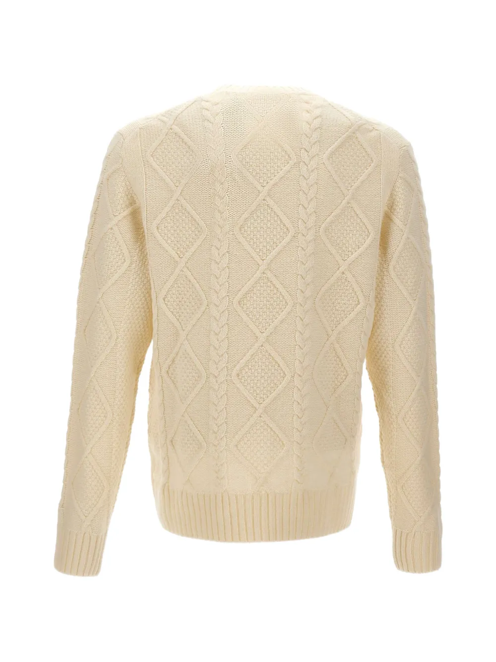 MC2 Saint Barth crewneck bergen tricot with posta cortina embroidery Beige