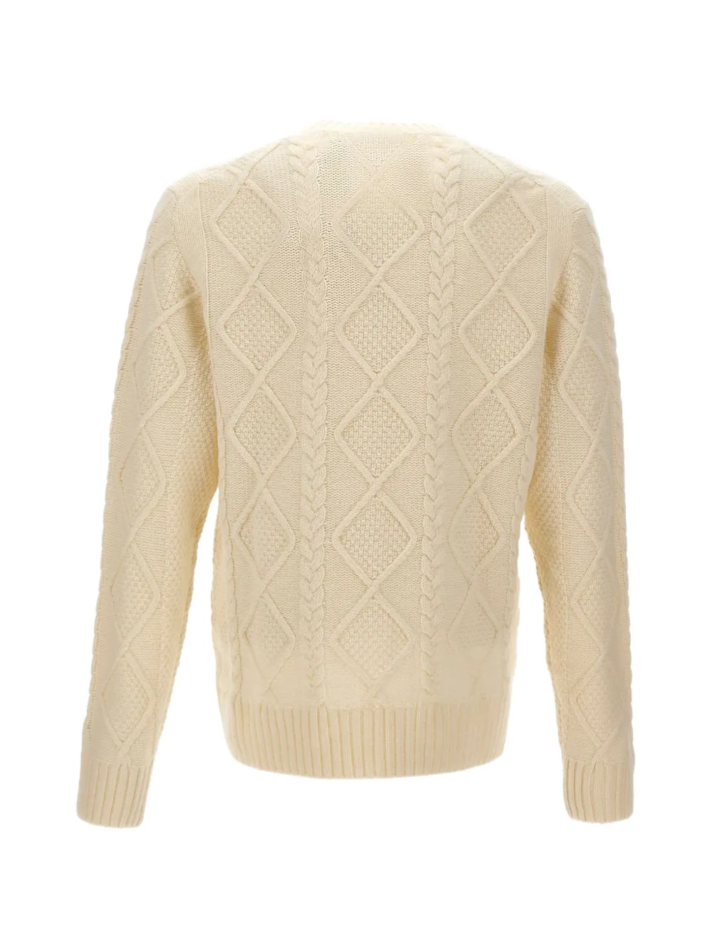MC2 Saint Barth crewneck bergen tricot with posta cortina embroidery Beige