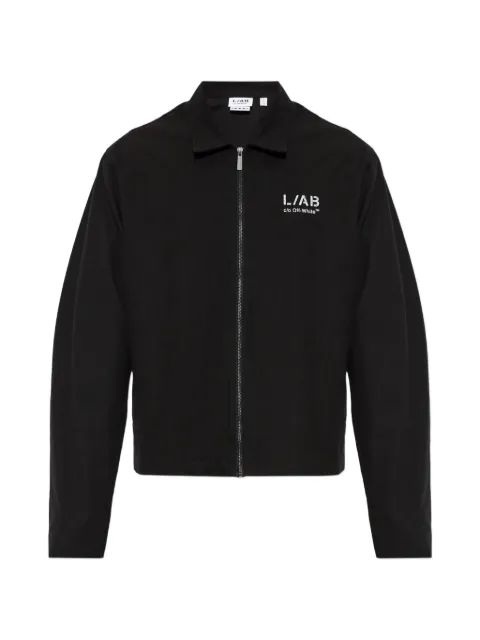 L/ab c/o Off-White logo-print zip-up jacket
