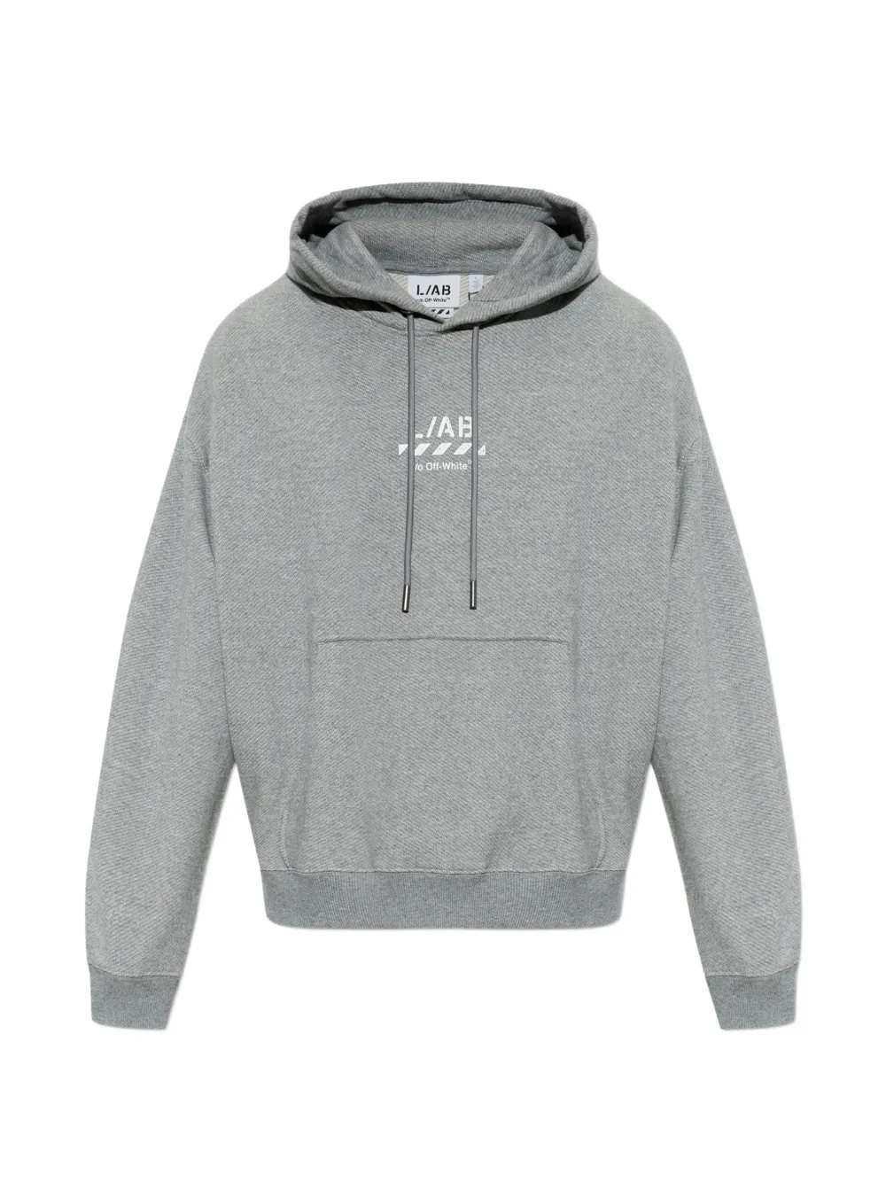L ab c o Off-White Diagonals logo-print hoodie Grijs