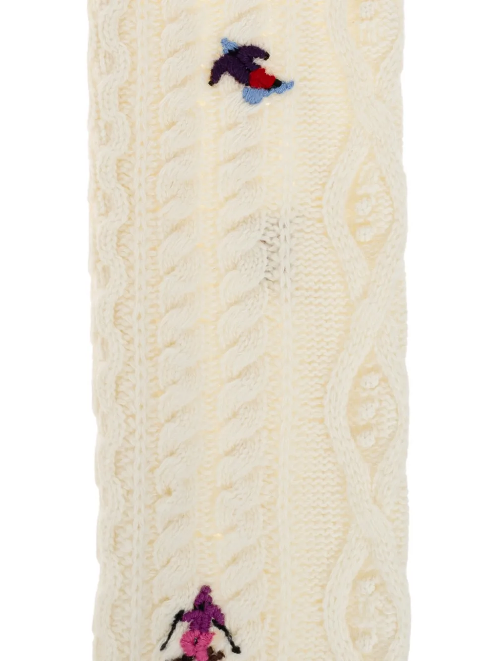DSQUARED2 cable-knit embroidered leg warmers Beige