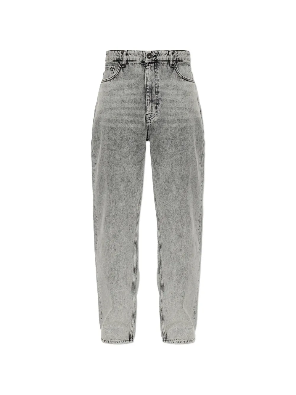 L ab c o Off-White acid-wash logo-print jeans Grijs