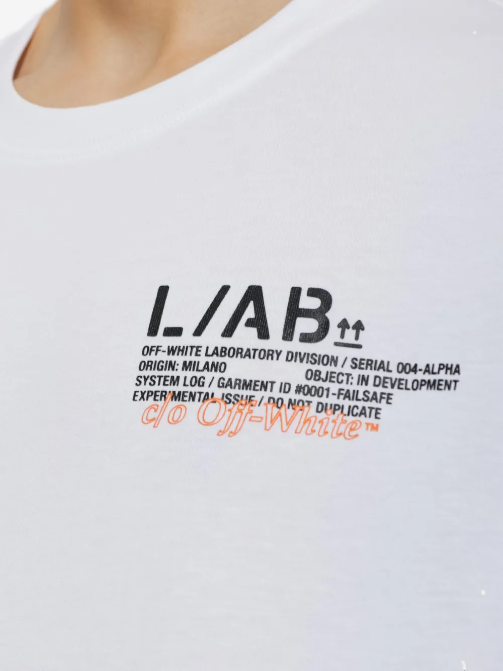 L ab c o Off-White Off Active Duct Tape logo-print T-shirt Wit
