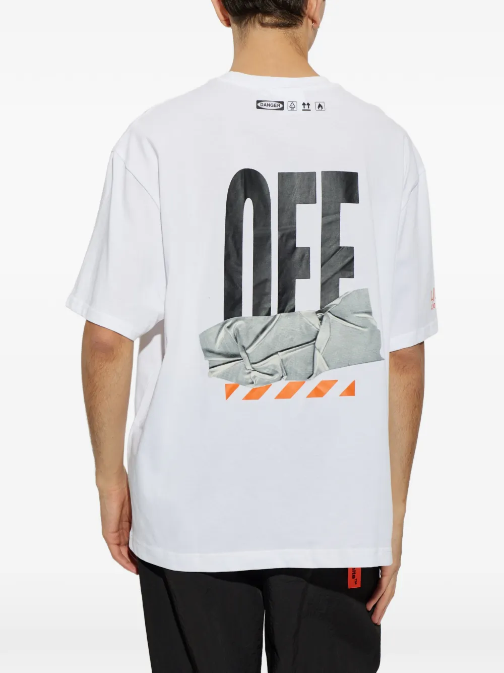 L ab c o Off-White Off Active Duct Tape logo-print T-shirt Wit