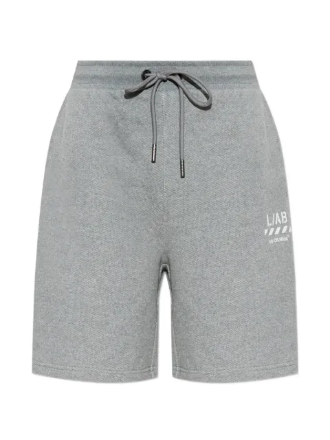 L/ab c/o Off-White logo-print drawstring shorts