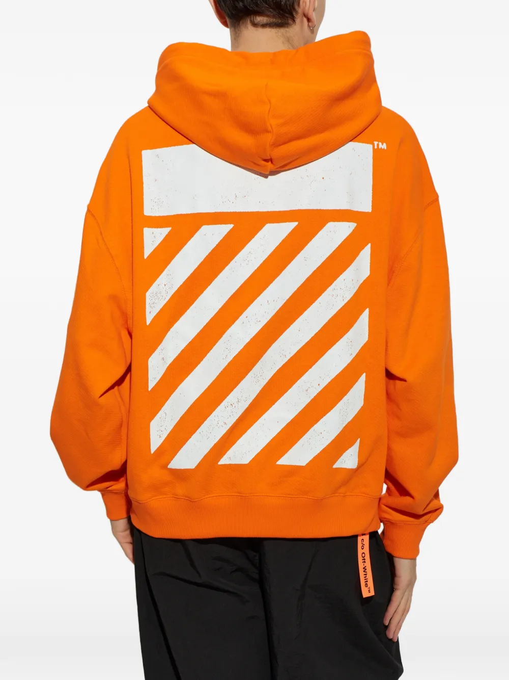 L ab c o Off-White Core Diagonal logo-print hoodie Oranje