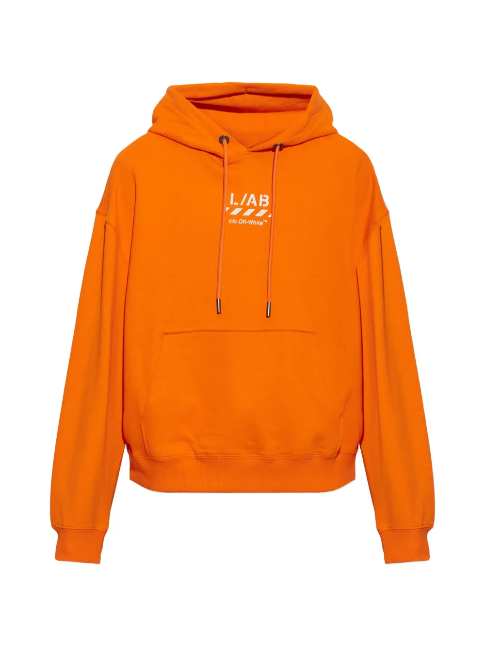 L ab c o Off-White Core Diagonal logo-print hoodie Oranje