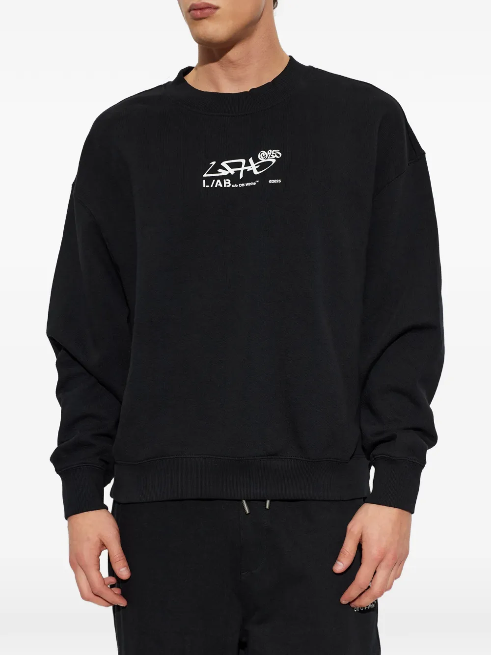 L ab c o Off-White Sweater met logoprint Zwart