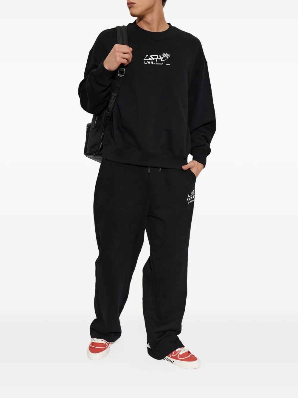 L ab c o Off-White Sweater met logoprint Zwart