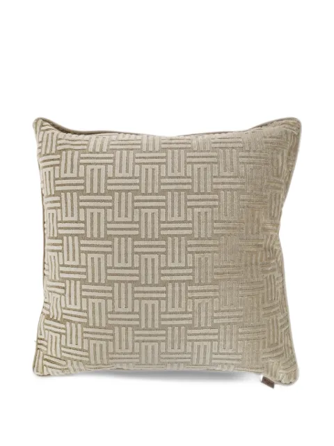 ETRO cotton-blend jacquard cushion with monogram motif