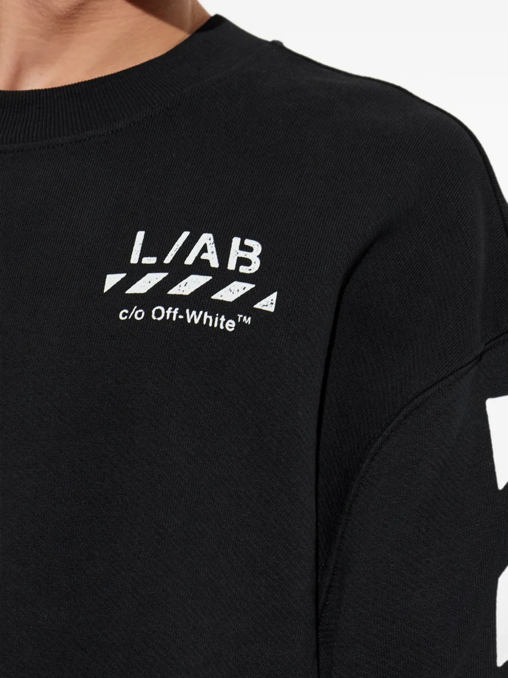 L ab c o Off-White Diagonal logo-print sweatshirt Zwart