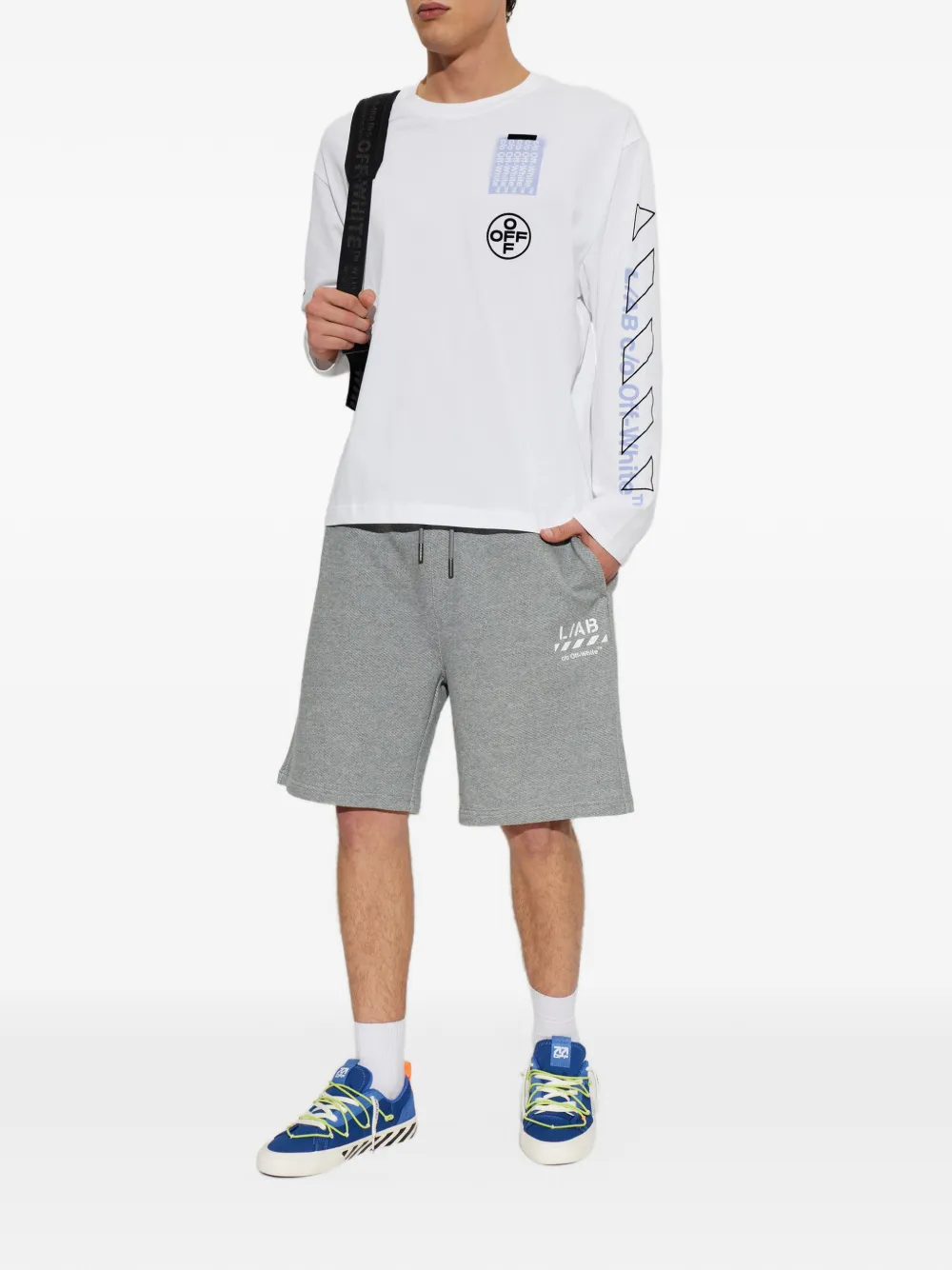 L ab c o Off-White logo-print long-sleeve T-shirt Wit