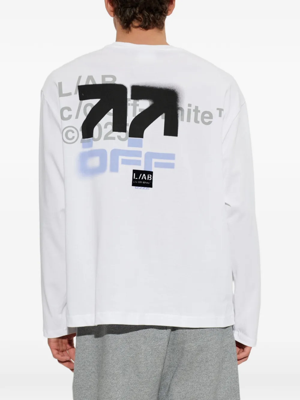 L ab c o Off-White logo-print long-sleeve T-shirt Wit