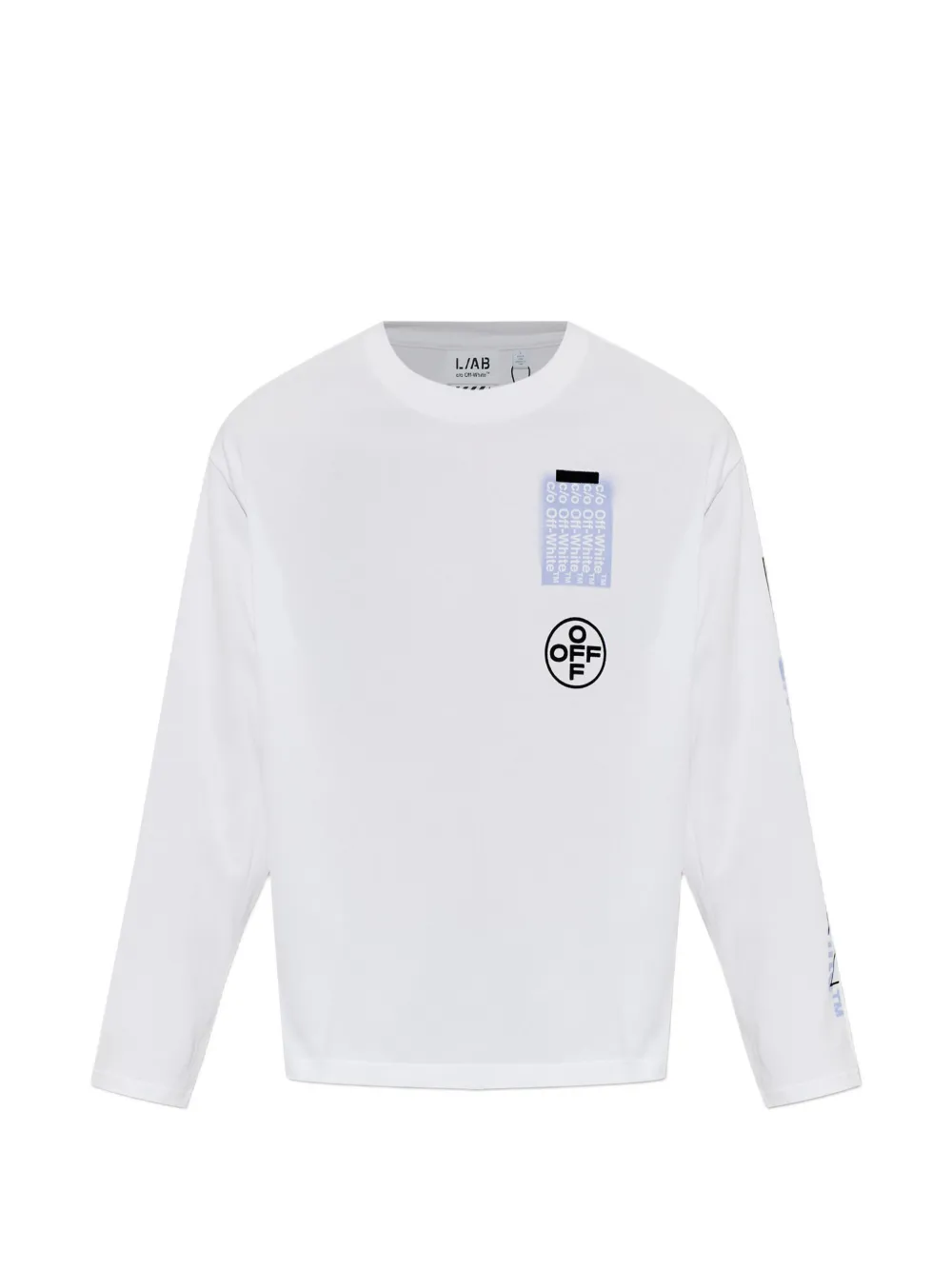 L ab c o Off-White logo-print long-sleeve T-shirt Wit