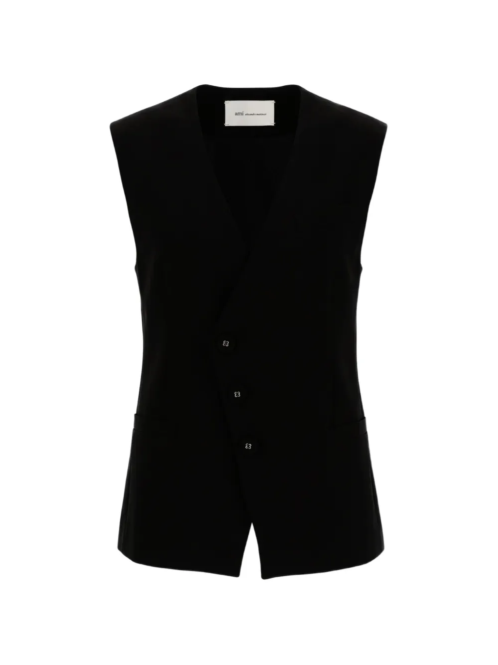 AMI Paris belted wool vest - Nero