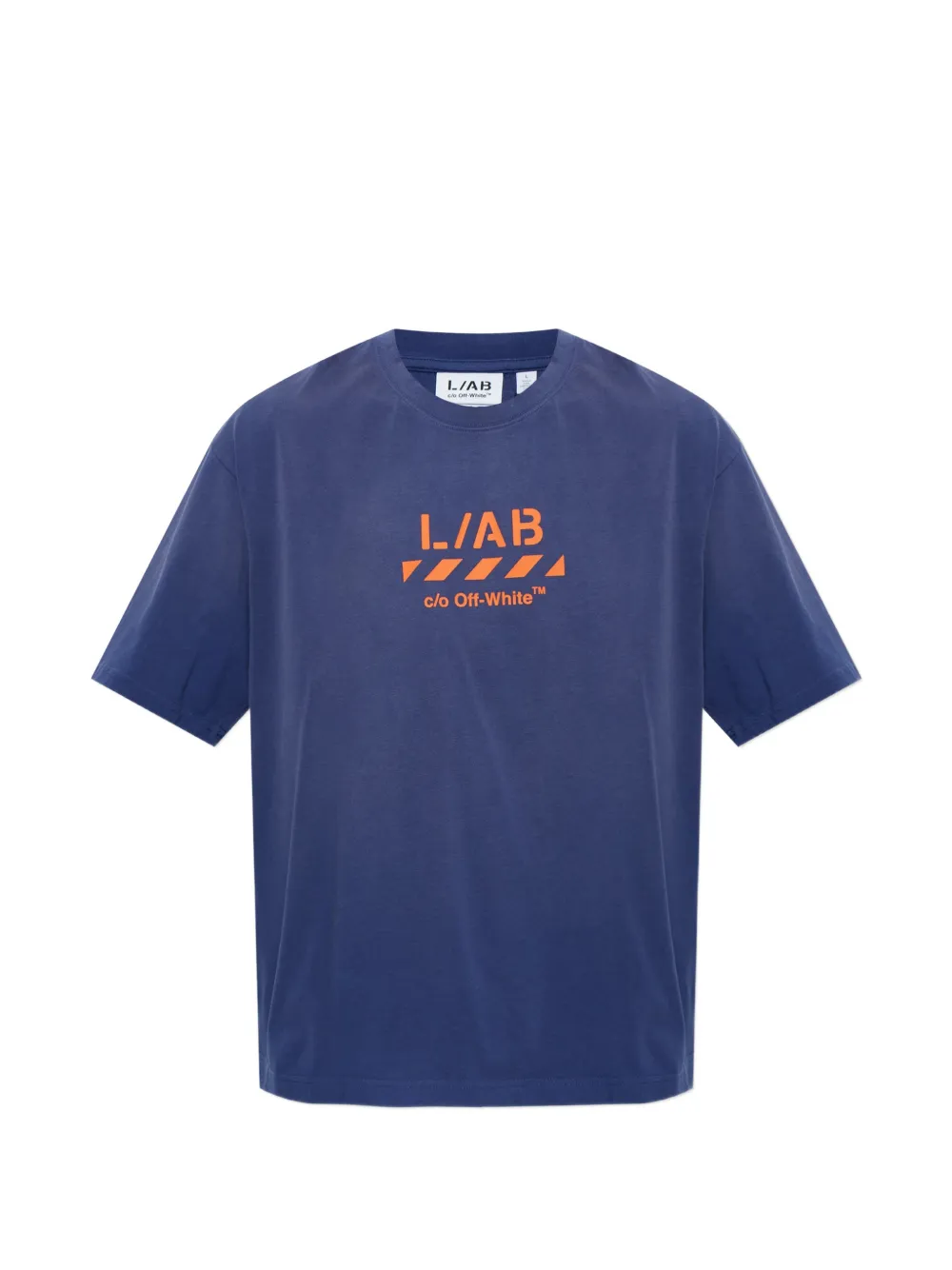L ab c o Off-White logo-print T-shirt Blauw