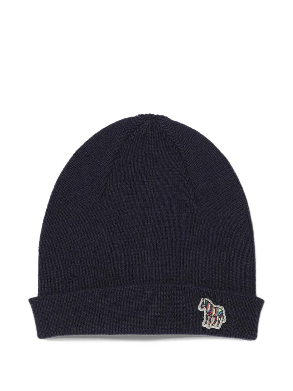 Paul Smith Zebra-patch knitted beanie hat Blauw