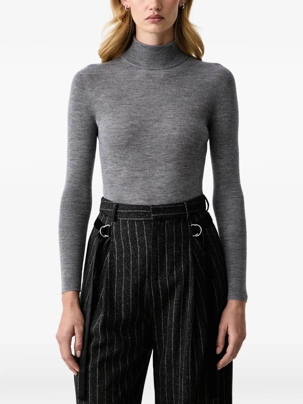Isabelle Blanche ribbed-knit roll-neck sweater - Gris Isabelle Blanche ribbed-knit roll-neck sweater - Gris