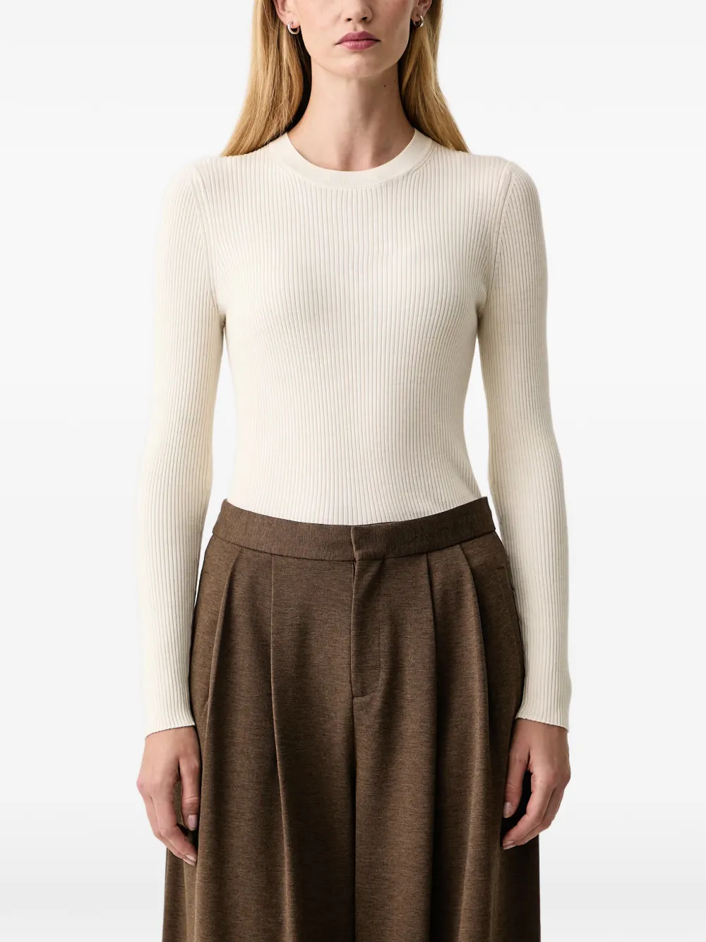 Isabelle Blanche ribbed-knit sweater - Tons neutres Isabelle Blanche ribbed-knit sweater - Tons neutres