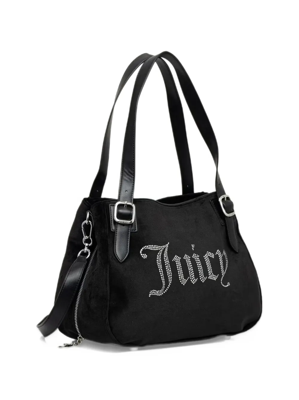 Juicy Couture Kimberly crystal-embellished velvet tote bag Zwart