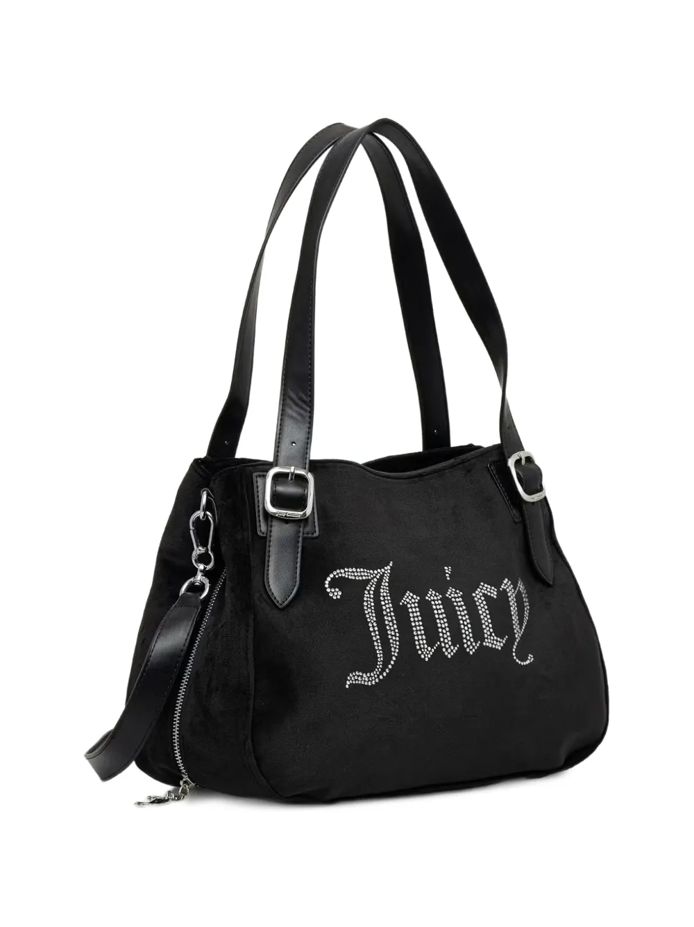 Juicy Couture Kimberly crystal-embellished velvet tote bag Zwart