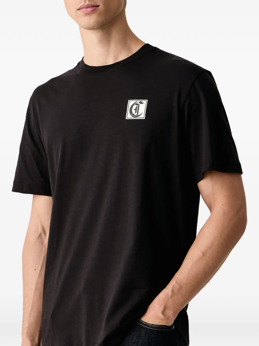 Just Cavalli logo-patch T-shirt Zwart