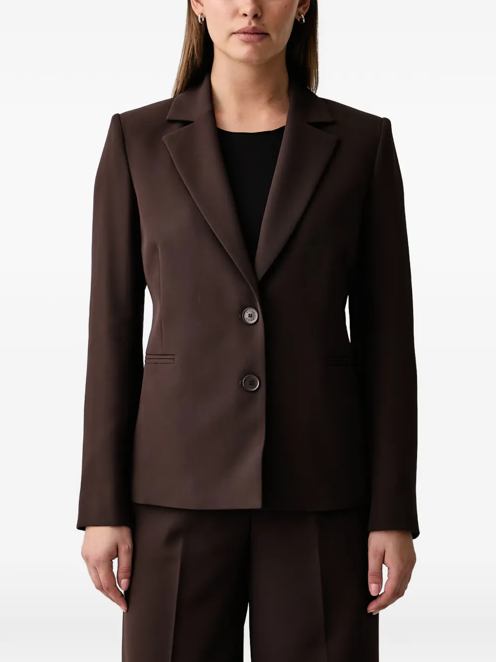 kaos single-breasted notched-lapel blazer - Marron