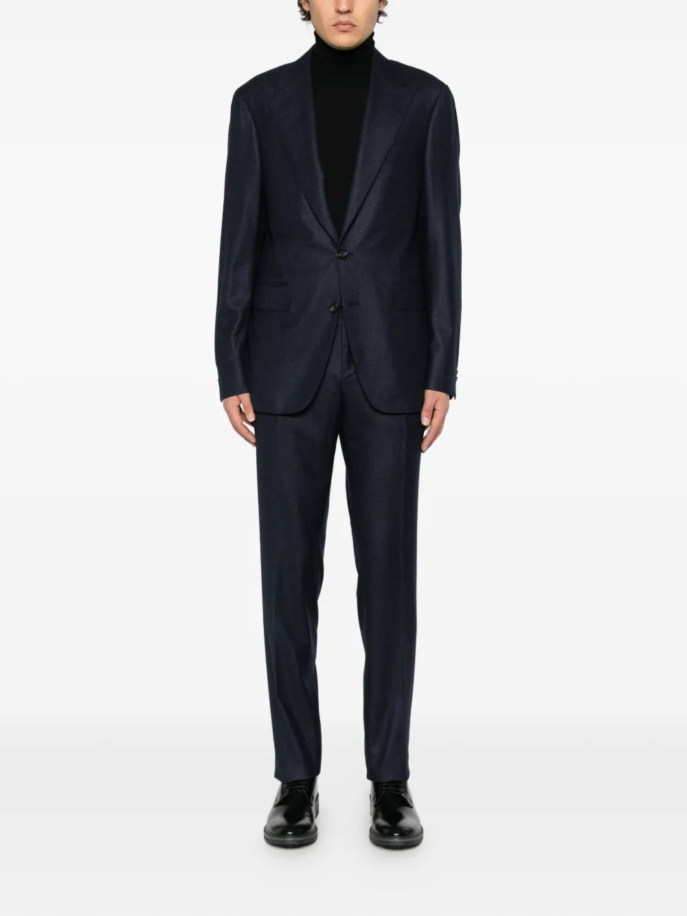 Canali check-pattern suit Blauw