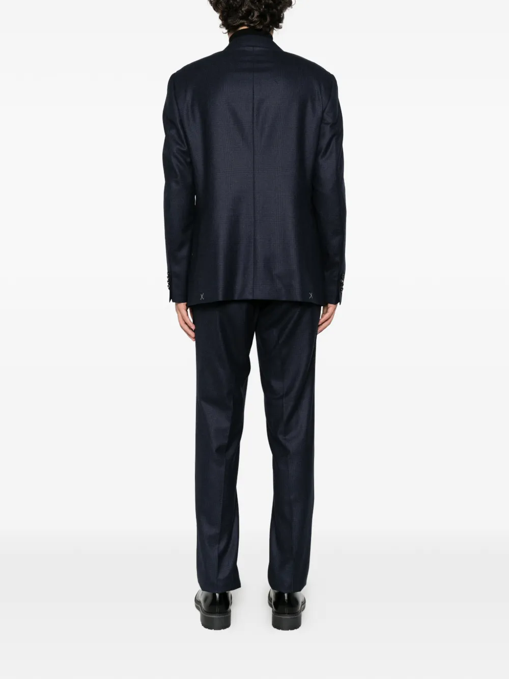 Canali check-pattern suit Blauw