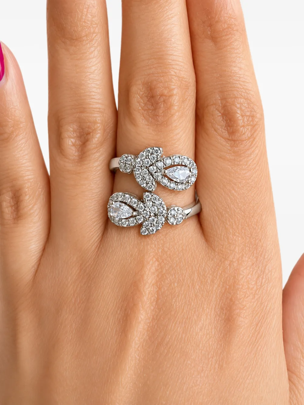 HZMER JEWELLERY Taara embellished ring - Argento